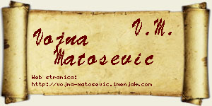 Vojna Matošević vizit kartica